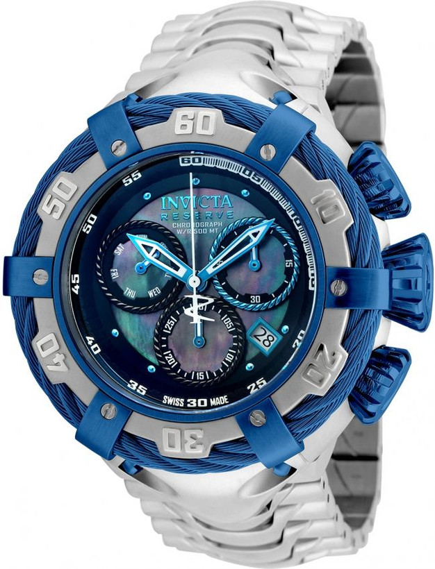 ساعت مردانه INVICTA اصلی BOLT FOR MEN ORIGINAL ۳ موتور کرنوگراف موتور میوتای ژاپن ضدآب دارای روزشمار ۲ زمانه قاب و بند فول استیل رنگ ثابت