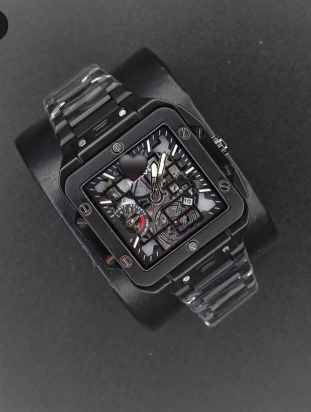 ساعت مردانه Hublot For me هابلوت طرح ریچارد بند استیل رنگثابت قفل وپروانه ای تاریخدار و ضداب