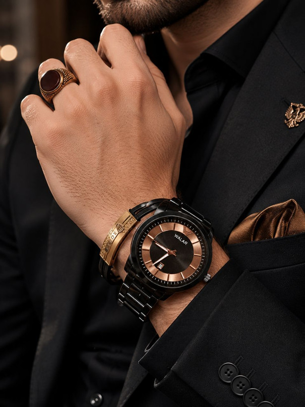 casio edifice forrad Iik Walar ساعت مردانه طرح سه موتور موتور ضداب دارای روزشمار بند و قفل استیل رنگ ثابت شیشه کریستال ضدخش 🔥 دستبند چرم دوبل با پلاک