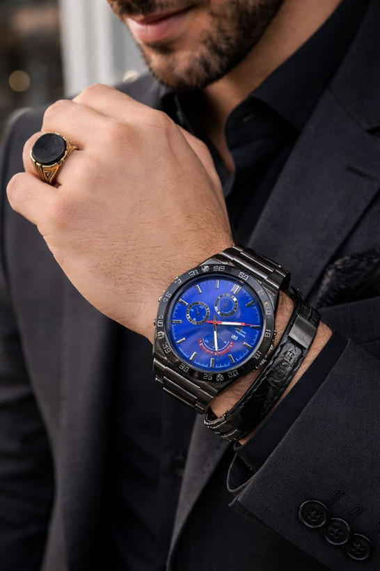 casio edifice forrad Iik Walar ساعت مردانه طرح سه موتور موتور ضداب دارای روزشمار بند و قفل استیل رنگ ثابت شیشه کریستال ضدخش 🔥 دستبند چرم دوبل با پلاک