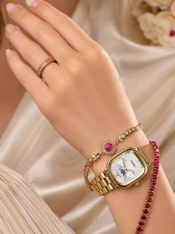 Casio OLDMONEY اولدمانی #زنانه موتور ژاپن دارای روزشمار بند استیل رنگ ثابت سایز کلاسیک ضدآب