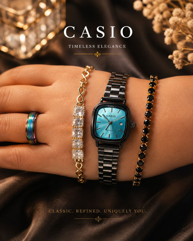 Casio OLDMONEY اولدمانی #زنانه موتور ژاپن دارای روزشمار بند استیل رنگ ثابت سایز کلاسیک ضدآب
