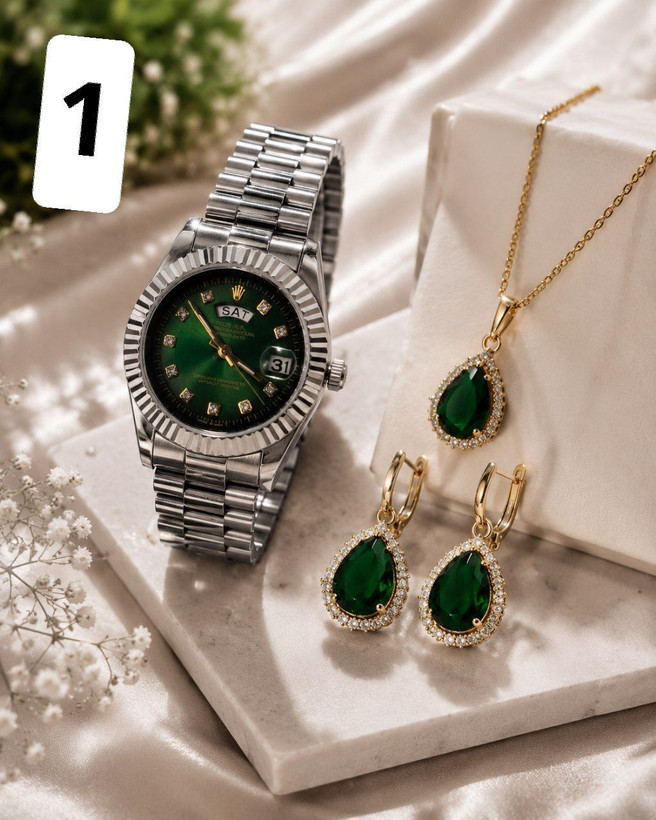 Rolex Day-Date #زنانه موتور ژاپن دارای روزشمار مارک رولکس بر روی قفل بند استیل رنگ ثابت شیشه کریستال (تلسکوپی) ضدآب