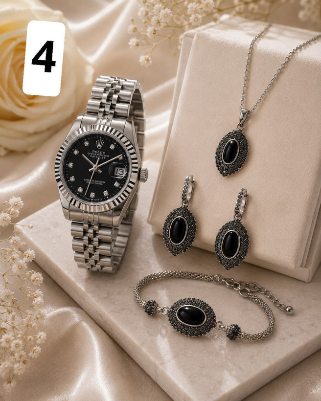 Rolex Day-Date #زنانه موتور ژاپن دارای روزشمار مارک رولکس بر روی قفل بند استیل رنگ ثابت شیشه کریستال (تلسکوپی) ضدآب
