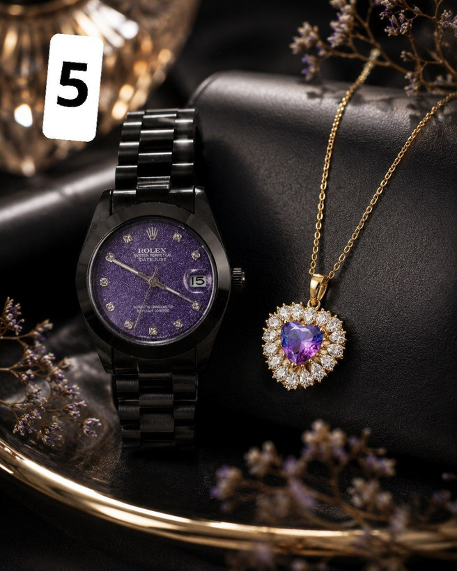 Rolex Day-Date #زنانه موتور ژاپن دارای روزشمار مارک رولکس بر روی قفل بند استیل رنگ ثابت شیشه کریستال (تلسکوپی) ضدآب
