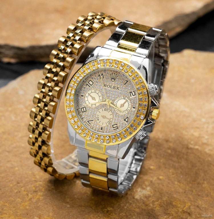 rolex #مجلسی طرح ۳ موتور بند طرح استیل صفحه رومی قاب دور نگین