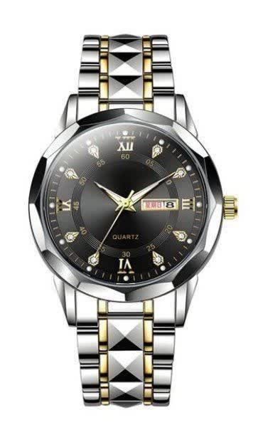 CITIZEN SEIKO For men ساع بند استیل طرح #الماس موتور کوارتز شرکتی دو تقویم (نمایش ایام ماه و هفته) بند استیل رنگ ثابت شیشه کریستال نشکن ضدآب