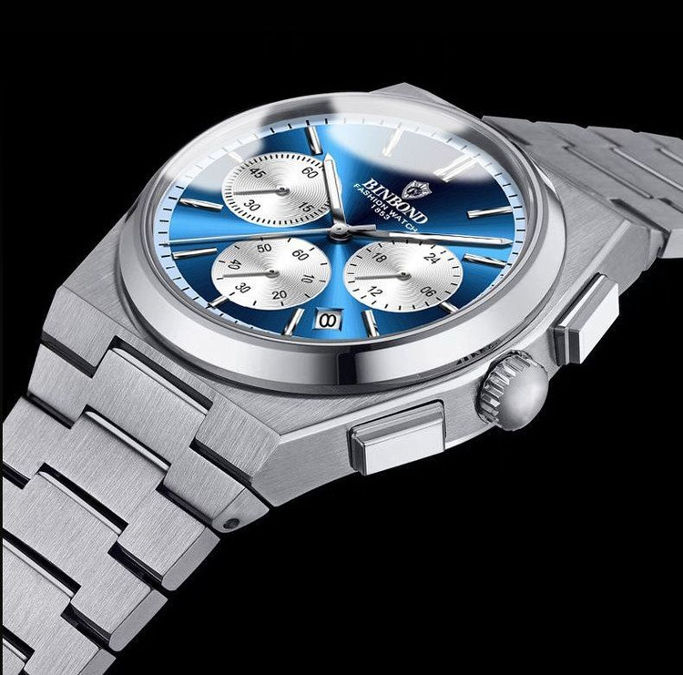 ☑️BIN BOND 《highe quality》 Original watch ⌚️بین باند مدلی نو مردونه پرطرفدار مقاوم دربرابر آب برندشرکتی اوریجینال کارت گارانتی شب نما کرنوگراف