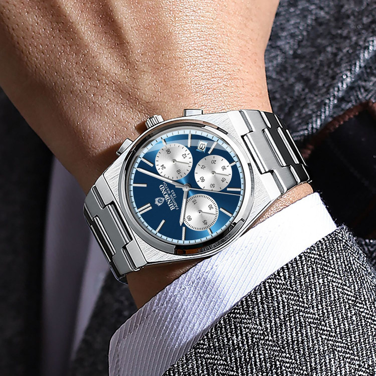☑️BIN BOND 《highe quality》 Original watch ⌚️بین باند مدلی نو مردونه پرطرفدار مقاوم دربرابر آب برندشرکتی اوریجینال کارت گارانتی شب نما کرنوگراف
