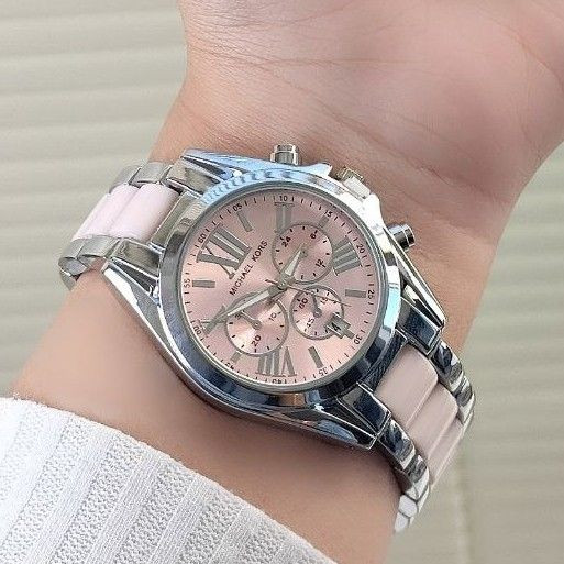 MICHAEL KORS FOR LADY'S ساعت زنانه بند #سرامیکی قفل مخفی دور استیل کیفیت عالی رنگ ثابت ضدآب سایز صفحه حدود 30میلیمتر