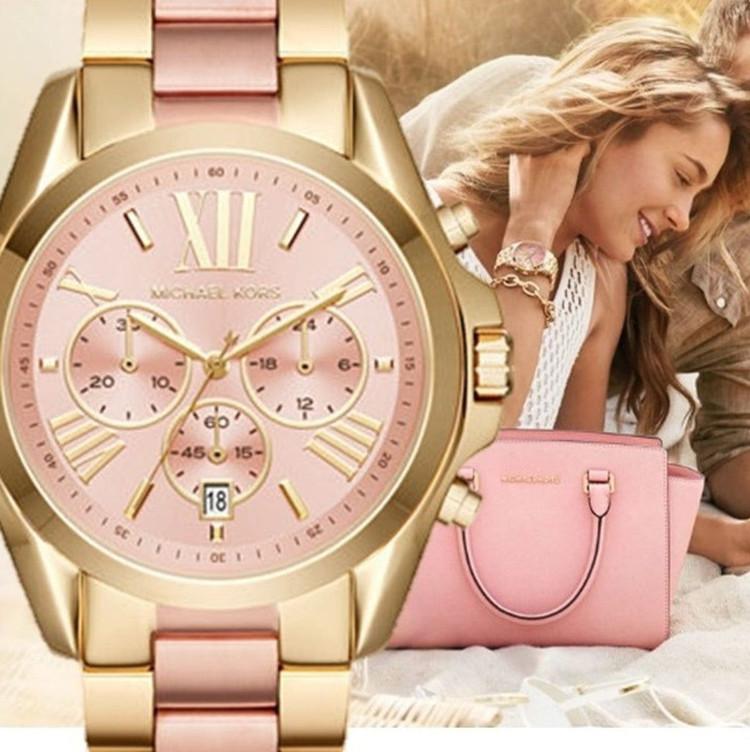MICHAEL KORS FOR LADY'S ساعت زنانه بند #سرامیکی قفل مخفی دور استیل کیفیت عالی رنگ ثابت ضدآب سایز صفحه حدود 30میلیمتر