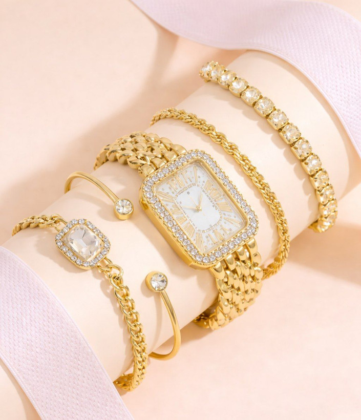 شارژ مجدد Cartier Silver For women "در لحظه؛بدرخشید" #مجلسی رنگ ثابت ضدآب بند نگین دار صفحه رومی قاب دور نگین موتور با کیفیت