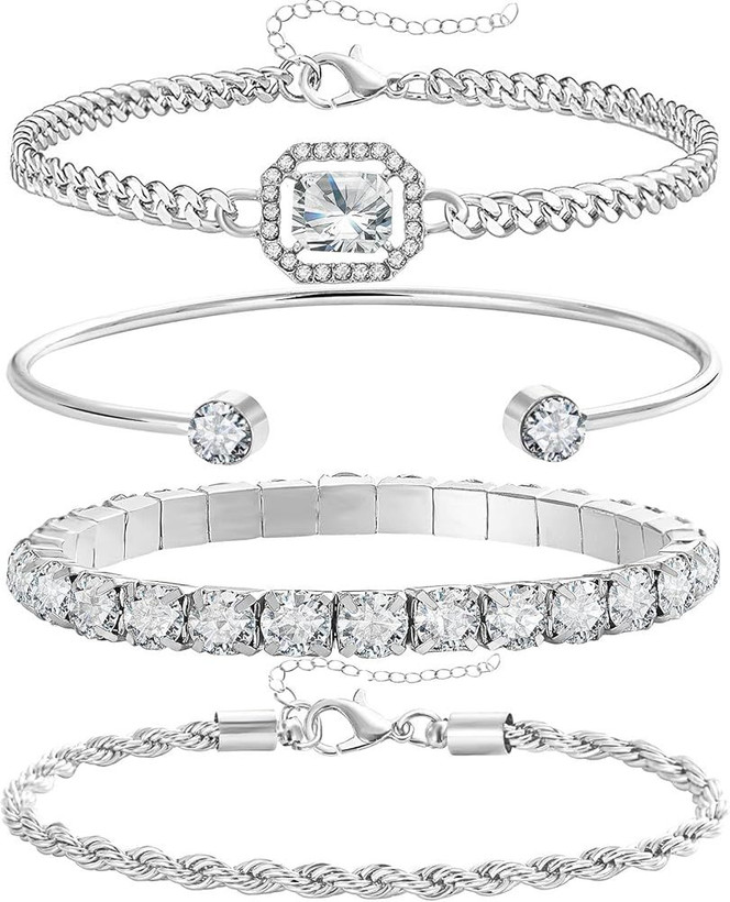 شارژ مجدد Cartier Silver For women "در لحظه؛بدرخشید" #مجلسی رنگ ثابت ضدآب بند نگین دار صفحه رومی قاب دور نگین موتور با کیفیت