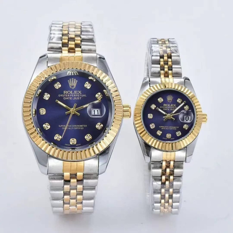 Rolex Set طرح datejust #ست موتور ژاپن سبک دارای روزشمار ضدآب بند استیل رنگ ثابت شیشه تلسکوپی