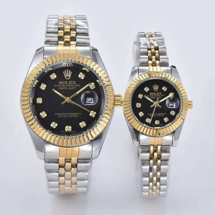 Rolex Set طرح datejust #ست موتور ژاپن سبک دارای روزشمار ضدآب بند استیل رنگ ثابت شیشه تلسکوپی