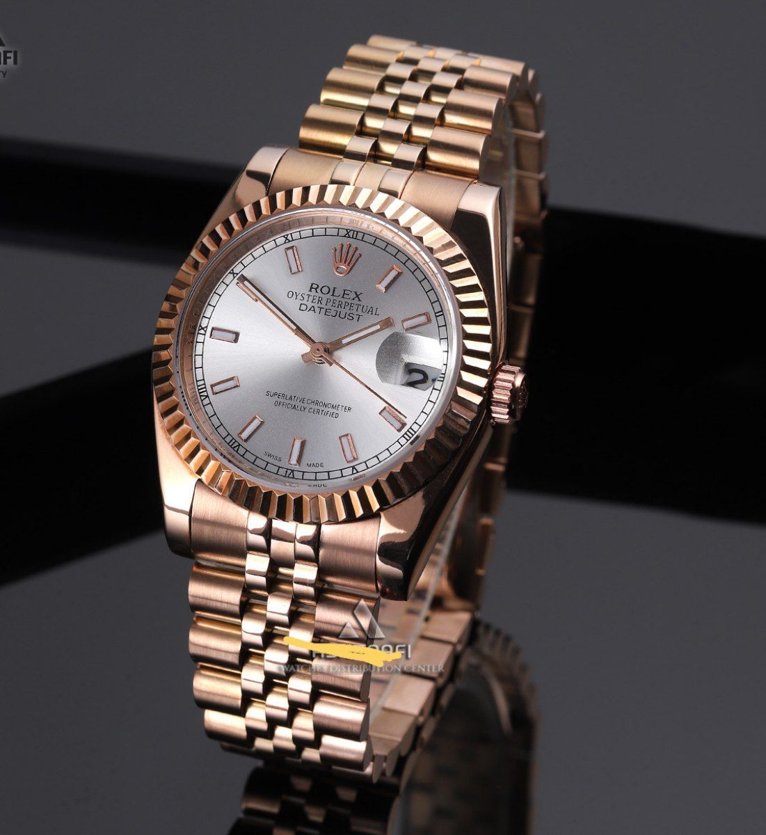 Rolex Set طرح datejust #ست موتور ژاپن سبک دارای روزشمار ضدآب بند استیل رنگ ثابت شیشه تلسکوپی