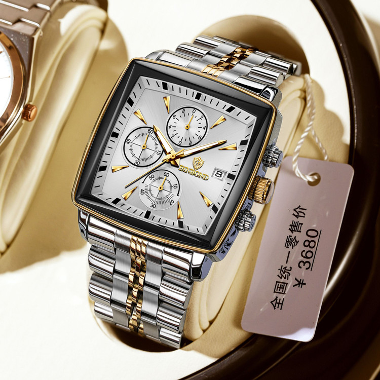 ☑️BIN BOND 《highe quality》 Original watch ⌚️بین باند مدلی نو مناسب آقایان مقاوم دربرابر آب کرنوگراف برندشرکتی اوریجینال کارت گارانتی دارای روز شمار ضخامت ۱۱میل قطر صفحه ۴۰.۵میل بند استیل فولاد شیشه سافایر شب نما قفل دو پروانه موتور کوارتز