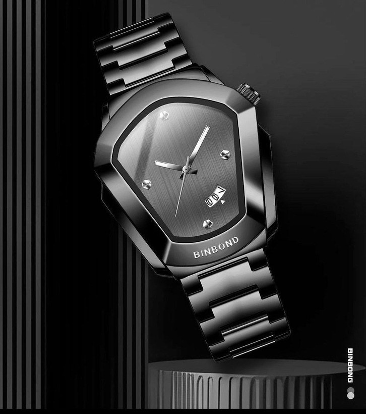 ☑️BIN BOND 《highe quality》 Original watch ⌚️بین باند مدلی نو بوگاتی مناسب آقایان مقاوم دربرابر آب برندشرکتی اوریجینال کارت گارانتی دارای روز شمار ضخامت ۱۱میل قطر صفحه ۴۵میل بند استیل فولاد شیشه رفلکس قفل دو پروانه متور کوارتز