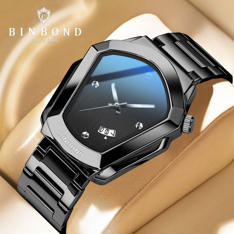 ☑️BIN BOND 《highe quality》 Original watch ⌚️بین باند مدلی نو بوگاتی مناسب آقایان مقاوم دربرابر آب برندشرکتی اوریجینال کارت گارانتی دارای روز شمار ضخامت ۱۱میل قطر صفحه ۴۵میل بند استیل فولاد شیشه رفلکس قفل دو پروانه متور کوارتز