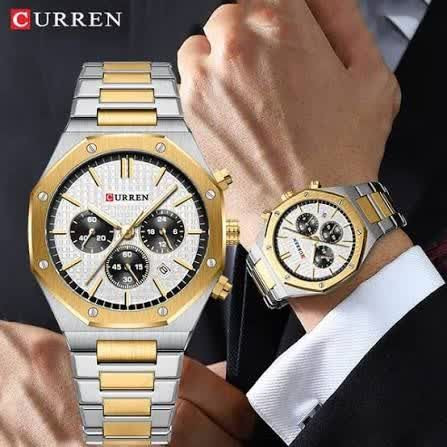 ❌اصلی Curren ORIGINAL 8440 ۳ موتور کرنوگراف موتور ژاپن دارای روزشمار صفحه طرح برجسته 3D جنس بند استیل آنتی آلرژی قاب فول استیل رنگ ثابت شیشه ضدخش ضدآب ❌قطر صفحه ۴/۶ سانت
