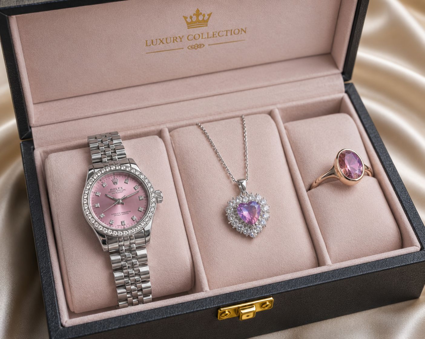 Rolex Datejust #زنانه موتور کوارتز بند استیل رنگ ثابت ضدآب