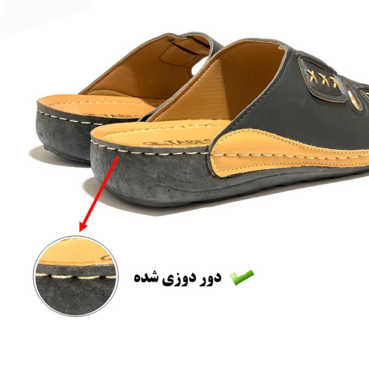 🆔 شناسه :764570 نام : صندل مردانه مدل آفتاب 👞 ✅جنس رویه چرم صنعتی ✅زیره از جنس پی یو ✅ دور دوخت شده ✅️