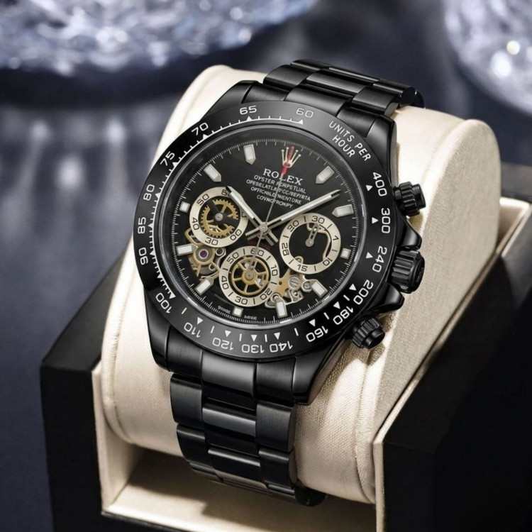 ☑️ROLEX Cosmogrqph Daytona 🔻مردونه رولکس دیتونا کرنوگراف قاب کربنی قفل رولکسی( دو قفل ) بنداستیل دارای روزشمار