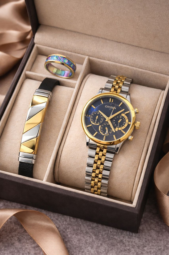 ELEGANCE CITIZEN ROMANSON SEIKO For women #فلزی #زنانه موتور کوارتز شرکتی قفل کلیپسی بنداستیل رنگ ثابت قاب استیل طرح سه موتور دارای روز شمار بند اجری ضدآب