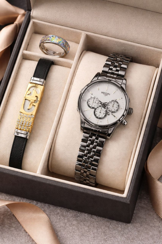 ELEGANCE CITIZEN ROMANSON SEIKO For women #فلزی #زنانه موتور کوارتز شرکتی قفل کلیپسی بنداستیل رنگ ثابت قاب استیل طرح سه موتور دارای روز شمار بند اجری ضدآب