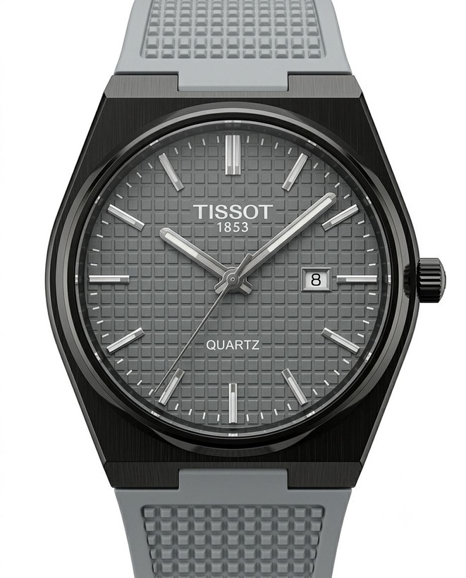 کد 2895 مردانه برند تیسوت TISSOT باکیفیت بند سیلیکونی طراحی خاص و زیبا موتور کوارتز قفل سگگی دارای روز شمار