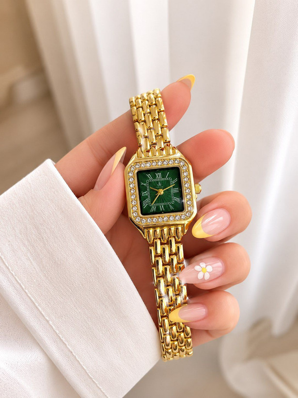 ☑️ DEEN KEEN jewellery antique استایل متفاوت با ⚡️طرح یونانی برند شرکتی شیشه سافایر قفل دستبندی موتورکوارتز بند استیل رنگ ثابت
