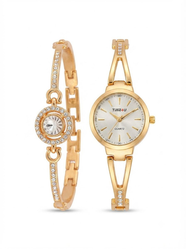 کد 2970 ساعت زنانه ست دستبندی برند TIME4U ✅ باکیفیت ( سفارشی ) ✅ ضد آب ( واشر دار ) ست دستبند طراحی خاص، زیبا ظریف قفل دستبندی موتور کوارتز 