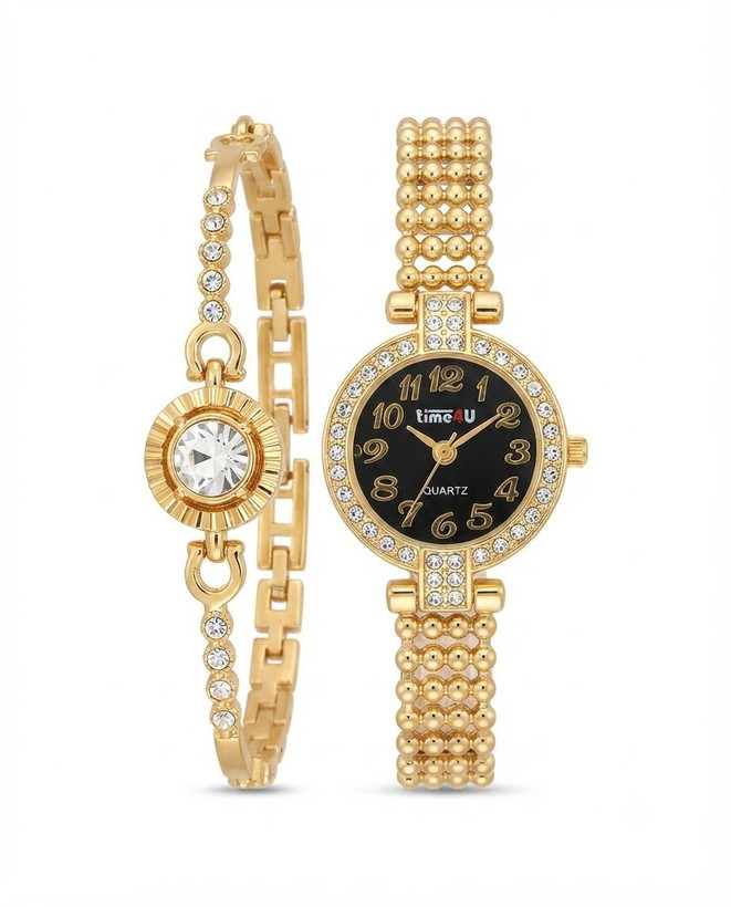 کد 2970 ساعت زنانه ست دستبندی برند TIME4U ✅ باکیفیت ( سفارشی ) ✅ ضد آب ( واشر دار ) ست دستبند طراحی خاص، زیبا ظریف قفل دستبندی موتور کوارتز 