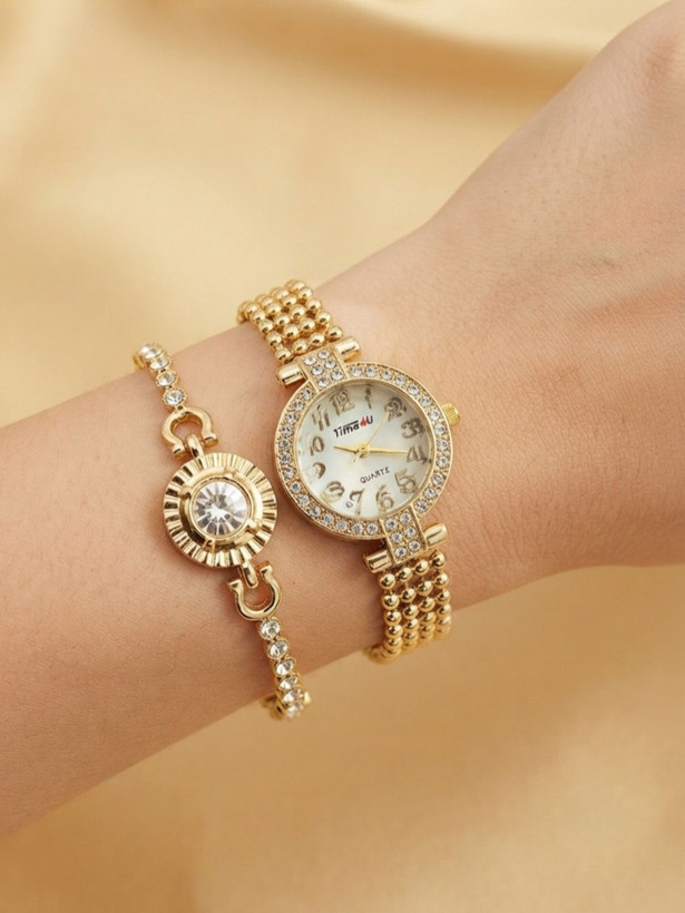 کد 2970 ساعت زنانه ست دستبندی برند TIME4U ✅ باکیفیت ( سفارشی ) ✅ ضد آب ( واشر دار ) ست دستبند طراحی خاص، زیبا ظریف قفل دستبندی موتور کوارتز 