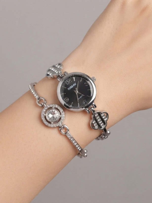 کد 2970 ساعت زنانه ست دستبندی برند TIME4U ✅ باکیفیت ( سفارشی ) ✅ ضد آب ( واشر دار ) ست دستبند طراحی خاص، زیبا ظریف قفل دستبندی موتور کوارتز 
