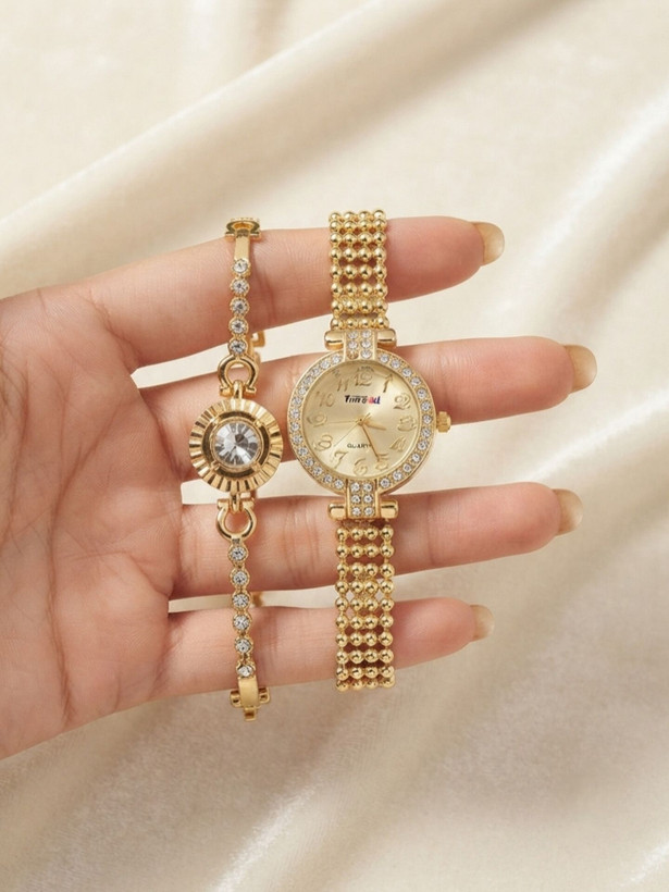 کد 2970 ساعت زنانه ست دستبندی برند TIME4U ✅ باکیفیت ( سفارشی ) ✅ ضد آب ( واشر دار ) ست دستبند طراحی خاص، زیبا ظریف قفل دستبندی موتور کوارتز 