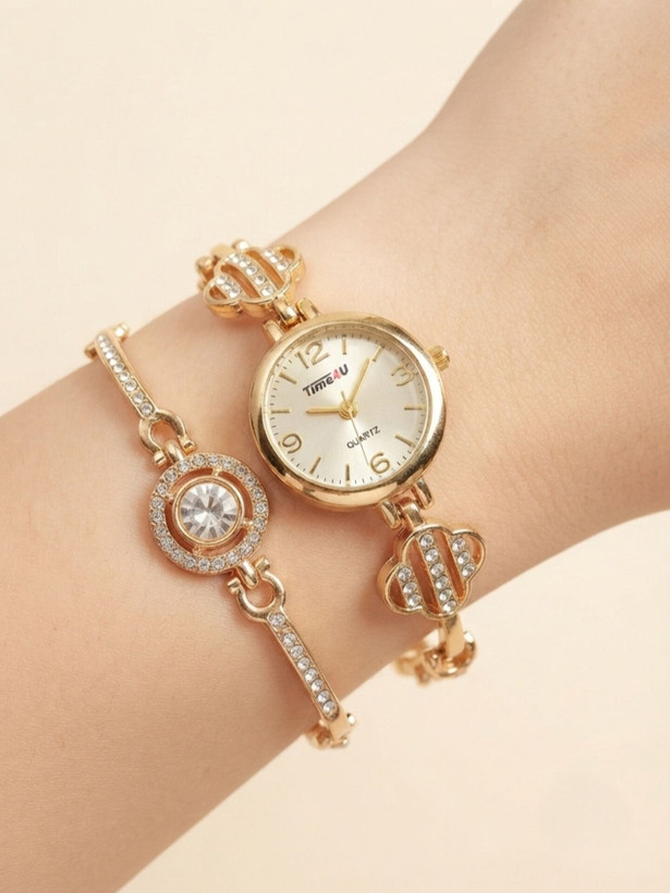 کد 2970 ساعت زنانه ست دستبندی برند TIME4U ✅ باکیفیت ( سفارشی ) ✅ ضد آب ( واشر دار ) ست دستبند طراحی خاص، زیبا ظریف قفل دستبندی موتور کوارتز 