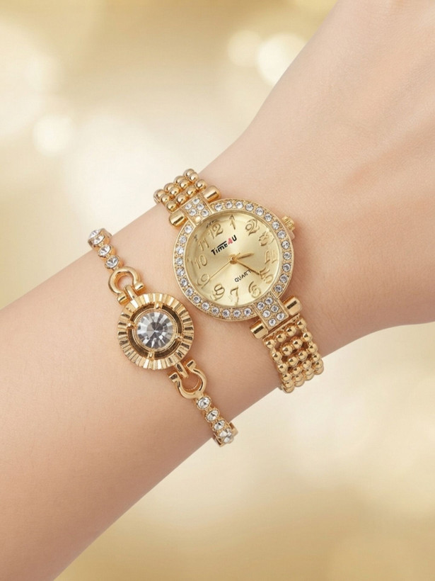 کد 2970 ساعت زنانه ست دستبندی برند TIME4U ✅ باکیفیت ( سفارشی ) ✅ ضد آب ( واشر دار ) ست دستبند طراحی خاص، زیبا ظریف قفل دستبندی موتور کوارتز 