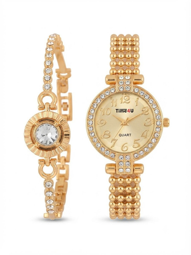 کد 2970 ساعت زنانه ست دستبندی برند TIME4U ✅ باکیفیت ( سفارشی ) ✅ ضد آب ( واشر دار ) ست دستبند طراحی خاص، زیبا ظریف قفل دستبندی موتور کوارتز 