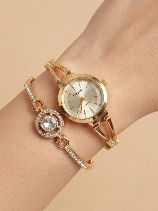 کد 2970 ساعت زنانه ست دستبندی برند TIME4U ✅ باکیفیت ( سفارشی ) ✅ ضد آب ( واشر دار ) ست دستبند طراحی خاص، زیبا ظریف قفل دستبندی موتور کوارتز 