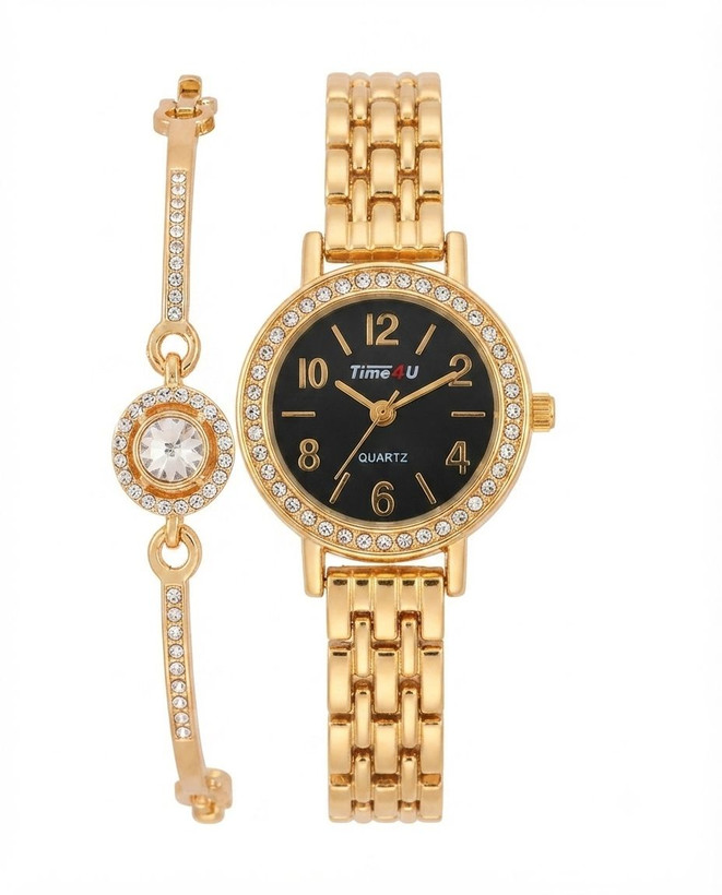 کد 2970 ساعت زنانه ست دستبندی برند TIME4U ✅ باکیفیت ( سفارشی ) ✅ ضد آب ( واشر دار ) ست دستبند طراحی خاص، زیبا ظریف قفل دستبندی موتور کوارتز 