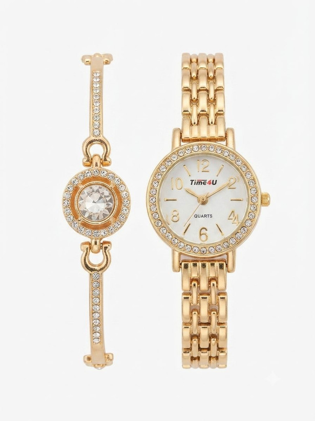 کد 2970 ساعت زنانه ست دستبندی برند TIME4U ✅ باکیفیت ( سفارشی ) ✅ ضد آب ( واشر دار ) ست دستبند طراحی خاص، زیبا ظریف قفل دستبندی موتور کوارتز 