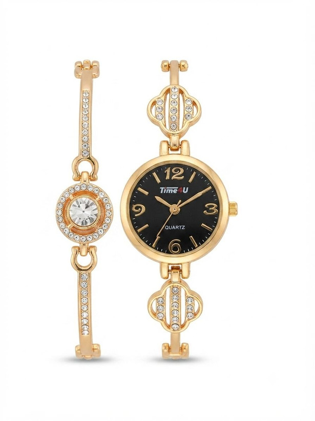 کد 2970 ساعت زنانه ست دستبندی برند TIME4U ✅ باکیفیت ( سفارشی ) ✅ ضد آب ( واشر دار ) ست دستبند طراحی خاص، زیبا ظریف قفل دستبندی موتور کوارتز 