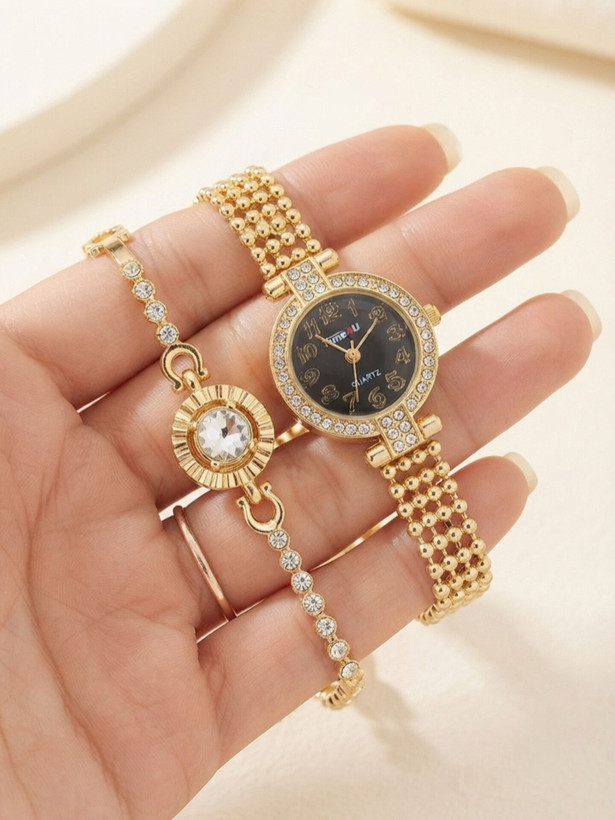کد 2970 ساعت زنانه ست دستبندی برند TIME4U ✅ باکیفیت ( سفارشی ) ✅ ضد آب ( واشر دار ) ست دستبند طراحی خاص، زیبا ظریف قفل دستبندی موتور کوارتز 