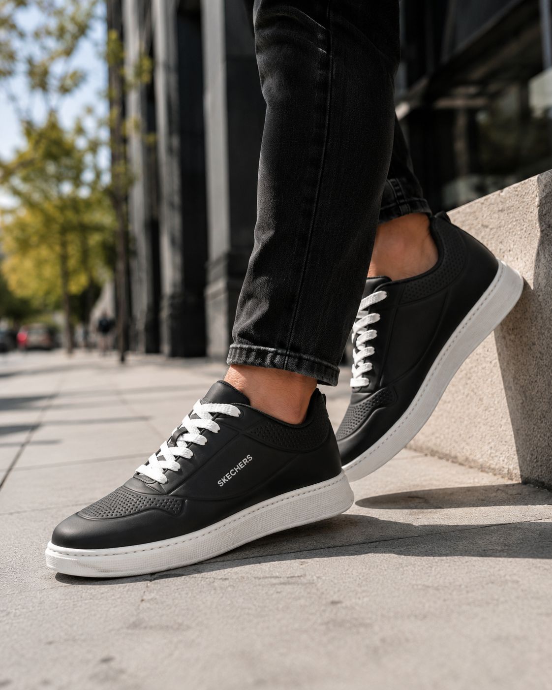 رنگ جدید مدل پرفروش اسکیچرز🔥   کفش مردانه چرم اسپرت اسکیچرز 👟 ✅جنس رویه حوله خارجی ✅زیره از جنس پلیمر دور دوخت شده